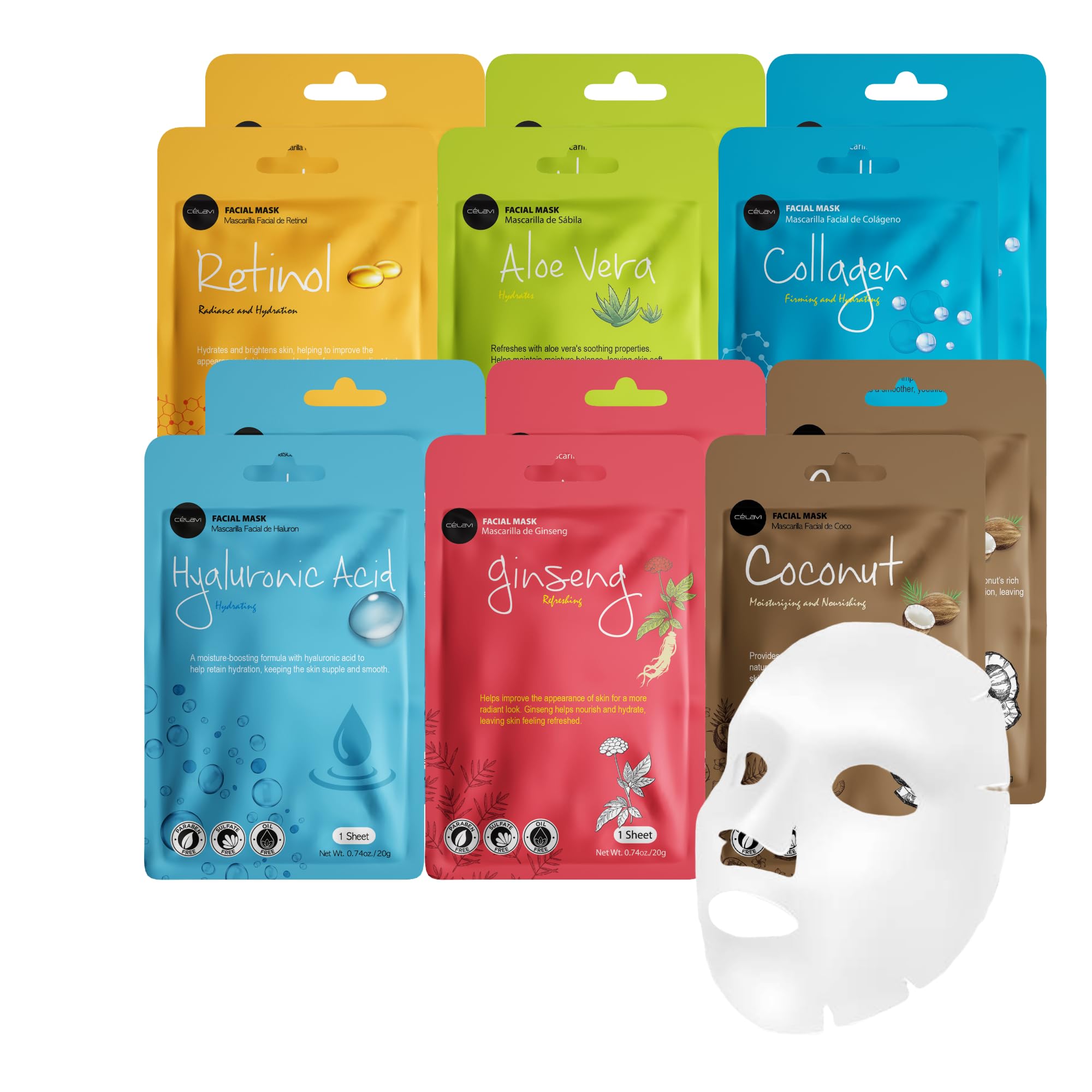 Amazon.com : Celavi Collagen Face Sheet Mask K-Beauty Korea Skin